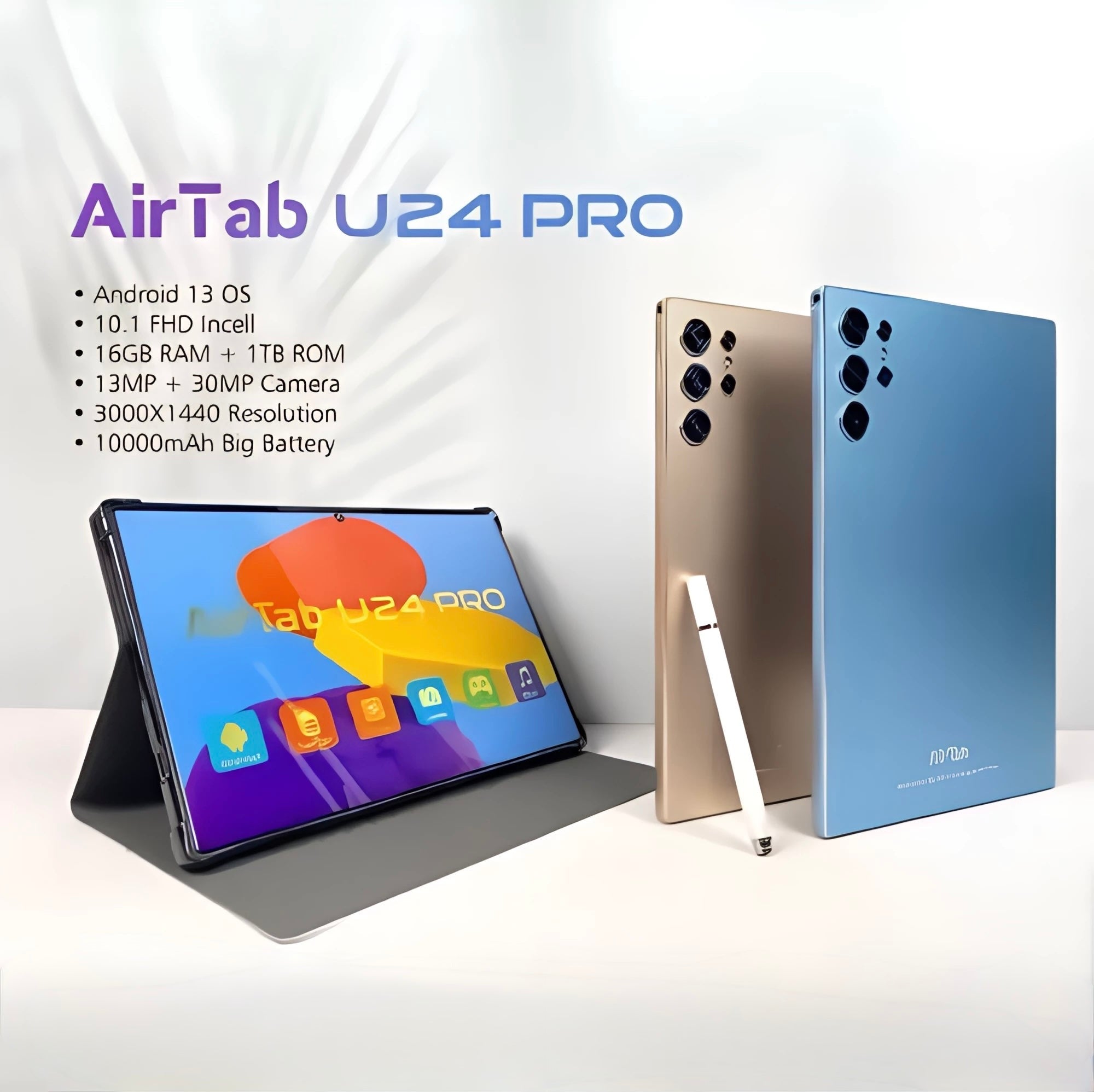 تابليت U24 Pro بحجم ١٠ انش وحجم ذاكرة ١ تيرا بايت ورام ١٦ جيجا